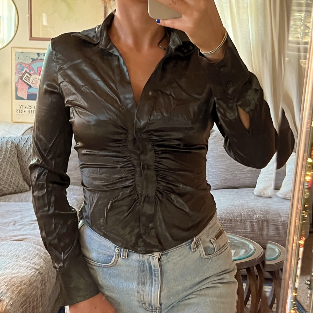 Zara dark green dress shirt